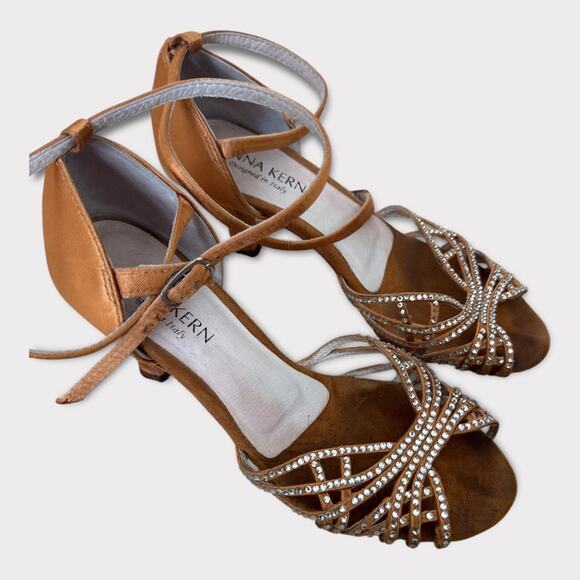 Anna Kern Professional Latin Dance Shoes - Nude Satin Size 6 US/ UK 3.5 - Picture 15 of 15